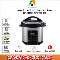 Nồi áp suất điện đa năng Rapido cài sẵn 12chức năng nấu tự động điều khiển cảm ứng ruột nồi inox 304
