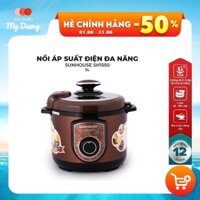 Nồi Áp Suất Điện Đa Năng Sunhouse SH1550 5 Lít - Nâu - Hàng chính hãng