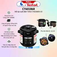 Nồi áp suất điện Tefal CY601868 (Dung tích 6L) - Hàng Chính Hãng - Bảo Hành 12 Tháng