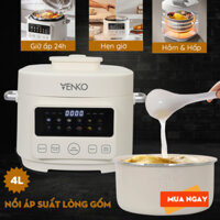 Nồi áp suất điện tử 4L Venko, Hầm gà nguyên con, 10 chức năng tiện lợi, nấu cơm, nấu cháo, ăn lẩu