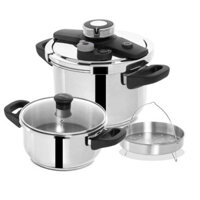 Nồi áp suất Inox 304 bếp từ Royal King 6 lít thương hiệu Đức kèm Nồi 24cm và vỉ hấp