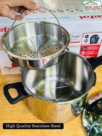 Nồi áp suất inox cao cấp 6L kèm khay hấp Tefal Secure Trendy P2580702