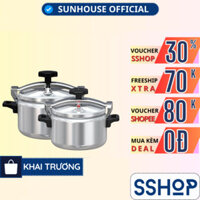 Nồi áp suất nhôm Sunhouse Chính hãng dung tích 5-6 Lít không dùng trên bếp điện từ  SHG9900 - SSHOP MALL