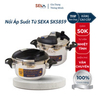 Nồi Áp Suất Từ Seka SK5859 Inox 304 Kèm Vung Kính Dùng Được Cho Mọi Loại Bếp