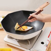 Nồi bát giác nồi xào nồi không dính màu đá lúa mạch nồi xào nồi bếp điện từ gas chuyên dụng