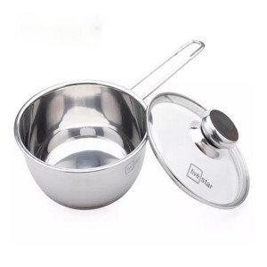 Nồi bột inox 3 đáy vung kính FIVESTAR 16cm