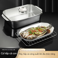 Nồi Cá Hấp Cực Dày/Nồi Inox Nguyên Khối/Khay Hấp Cá Hình Vuông/Nhà Vuông Công Suất Lớn Chuyên Dụng