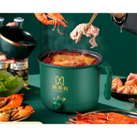 Nồi Ca Nấu Mì, Nồi Lẩu Mini, Nồi Nấu Đa Năng Có Tay Cầm 1,8L Kèm Giá Hấp - 2 Nấc Nhiệt