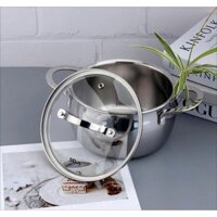 Nồi canh inox 304 cao cấp Seka (Tùy chọn size: 16-18-20-22-26cm) thiết kế 5 lớp nguyên khối không đinh tán