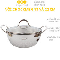 Nồi canh inox 304 CHOCKMEN 18&22 CM, nồi sâu lòng, nồi súp, nồi inox, nồi inox dày, nồi cao cấp