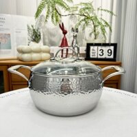 Nồi canh Oyatton vân nổi Kata nồi canh nồi hầm nồi kho thịt cá size 20cm chất liệu inox 18/10