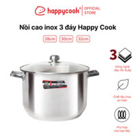 NỒI CAO INOX 3 ĐÁY 28, 30, 32 CM, HAPPYCOOK 🍂 Nồi này luộc gà nguyên con, nấu bánh chưng, bánh tét thoải mái luôn
