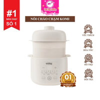 Nồi Cháo Chậm Komi/ Komi Plus TOBE An Toàn 6 Chế Độ Dung Tích 1L/ 1,8L Giá Hấp Giữ Nhiệt 8h Chống Chào Tiết Kiệm Điện