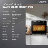 Nồi chiên hơi nước KALITE STEAM FUSION PRO, 4in1 chiên, hấp, nướng, rã đông, 20 lít