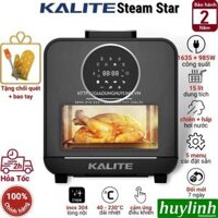 Nồi chiên hơi nước KALITE STEAM STAR dung tích 15L, chức năng chiên hấp 2in1, phụ kiện chống dính, cửa kính cường lực, hàng chính hãng