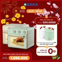 Nồi chiên không dầu 20 Lít, tích hợp Lò nướng đa năng, công nghệ nhiệt đối lưu tuần hoàn