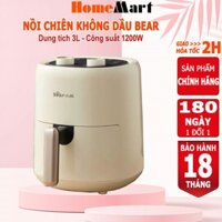 Nồi chiên không dầu 3L Bear QZG-E12W7 công nghệ nhiệt đối Lưu 360 độ, HomeMart – Bảo hành 6-18 tháng