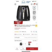 NỒI CHIÊN KHÔNG DẦU 3L CÒN NGUYÊN, CÒN BẢO HÀNH, HỘP ĐẦY ĐỦ