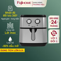Nồi chiên không dầu 9.2L Nhật Bản Fujihome tự ngắt kèm gắp, Lò chiên nướng không khí cơ 9 lít không hơi nước air fryer - Hàng Nhập Khẩu