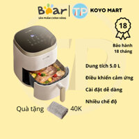 Nồi chiên không dầu Bear QZG-D15W1, 5.0 lít, nướng thịt, nướng bánh mì, quay thực phẩm, nồi chiên không khí, lò nướng