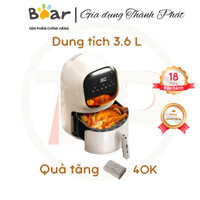 Nồi chiên không dầu Bear QZG-E12K5, 3.6 lít, chính hãng, nướng thịt, nướng bánh mì, quay thực phẩm, nồi chiên cảm ứng