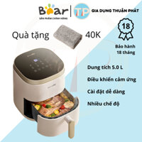 Nồi chiên không dầu Bear QZG-D15W1, 5.0 lít, nướng thịt, nướng bánh mì, quay thực phẩm, nồi chiên không khí, lò nướng