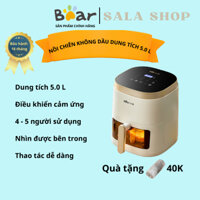 Nồi chiên không dầu Bear QZG-F15E3, 5L, chính hãng, nướng thịt, nướng bánh mì, quay thực phẩm, nồi chiên cảm ứng