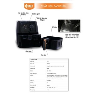 Nồi chiên không dầu Comet CM6856 - 8L