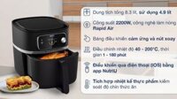 Nồi chiên không dầu điện tử cao cấp Philips HD9880/90, Điều khiển qua App, dung tích 8.3 lít