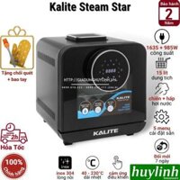 Nồi chiên không dầu hấp hơi nước Kalite Steam PRO - STAR - 15 lít - Tặng bao tay  chổi quét - Hàng chính hãng - Steam STAR