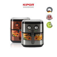 Nồi chiên không dầu KIPOR KP-AF310 - 10L - Điều khiển cơ công nghệ RAPID AIR nướng đối lưu - phủ chống dính cao cấp - Hàng chính hãng - Trắng Inox