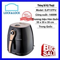 Nồi Chiên Không Dầu Lock&Lock EJF137FU - Đen viền vàng - Hàng Chính Hãng