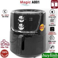 Nồi chiên không dầu Magic Korea A801 - Dung tích 6 lít - Công suất 1800W Magic A-801 - Hàng chính hãng - Màu đen