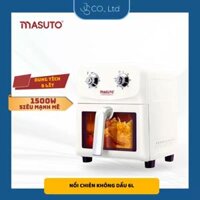 Nồi Chiên Không Dầu Masuto MSKing 6L-1700W 2 Tầng Đốt, Hơi Nước Phun Sương Vỏ Thép Cacbon