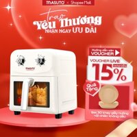 Nồi Chiên Không Dầu Masuto MSChef 6L cửa sổ kính vỏ máy kim loại 1500W Đa Năng An Toàn Live