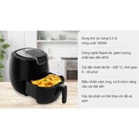 Nồi chiên không dầu Mishio MK-165 5.5 lít Đen