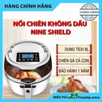 Nồi Chiên Không Dầu Nine Shield Dung Tích Khổng Lồ 8 Lít Công Nghệ Mới Nồi Chiên Lock Điện Hàng Chính Hãng