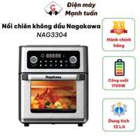 Nôi chiên không dầu, Nồi chiên không dầu Nagakawa NAG3304 (12L) - 11 chương trình nấu - Công nghệ Rapid Air 360 độ