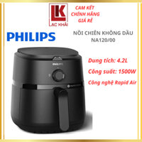 Nồi chiên không dầu Philips NA120/00-Lòng nồi 4.2lít , Công nghệ Rapid Air, Bảo Hành Chính Hãng