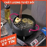 Nồi chiên lọc dầu xuất nhật dùng bếp ga, bếp từ, bếp hồng ngoại - Kèm khay hứng [LOẠI DÀY ĐẸP]