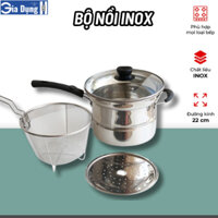 Nồi chiên lòng sâu ngập dầu kết hợp hấp đa năng, có giá hấp và giá lọc đi kèm [ BẢO HÀNH 12 THÁNG ].