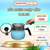 Nồi Chiên Ngập Dầu Kailer KL-008 Xuất Nhật 2.6 Lít Đáy Từ Kèm Rổ Chiên Inox, Vung Tự Đứng, Dùng Cho Mọi Loại Bếp