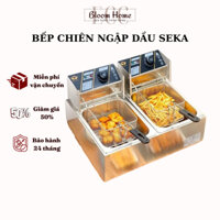 Nồi chiên ngập dầu SEKA, bếp chiên nhúng điện Sunny 6L, 12L inox cao cấp, chiên rán nhanh chóng