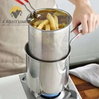 Nồi chiên nhà bếp FASHYUNER, Nồi chiên sâu bằng thép không gỉ đa chức năng, có bộ lọc - Nồi chiên gà Mini hiệu quả Dụng cụ nấu ăn nhà bếp