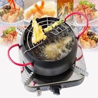NỒI CHIÊN RÁN SÂU LÒNG 18CM KÈM VỈ GÁC RÁO DẦU TIỆN LỢI Siêu đẹp