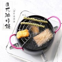 Nồi Chiên Sâu Lòng Tặng Kèm Khay Lưới Hứng Dáo Dầu Đồ Ăn Size 18Cm, Siêu Tiện Dụng - VS