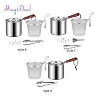 Nồi chiên sâu MagiDeal có nắp Chảo chiên nhà bếp để cắm trại dự tiệc