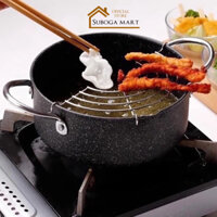 NỒI CHIÊN VÂN ĐÁ CHỐNG DÍNH NHẬT BẢN SIZE 20CM, CÓ KHAY LỌC DẦU, NỒI VÂN ĐÁ CHỐNG GỈ SIÊU BỀN