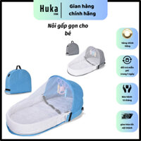 Nôi cho bé gấp gọn,nôi em bé sơ sinh bằng vải gọn nhẹ tiện di chuyển,Nôi ngủ chung di động gấp thành balo có màn cho trẻ
