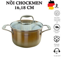 Nồi CHOCKMEN 16cm và 18cm, nồi inox, nồi đúc nguyên khối, nồi inox cao cấp, nồi bếp từ, nồi cao cấp